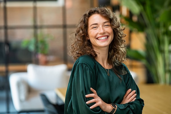 smiling woman looking at the camera